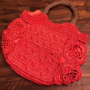 NWOT Shiraleah Straw tote in Rust Orange